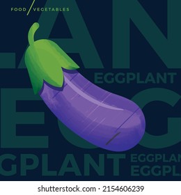 Ilustración artística vectorial abstracta creativa de un icono vegetal de berenjenas