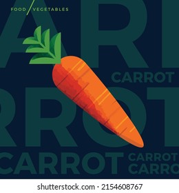 Creative abstract vector art illustration of a carrot vegetable icon