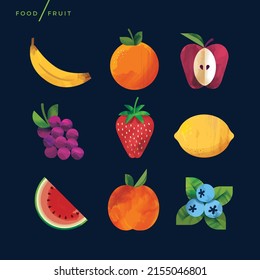 Creative abstract vector art illustration of fruit icons