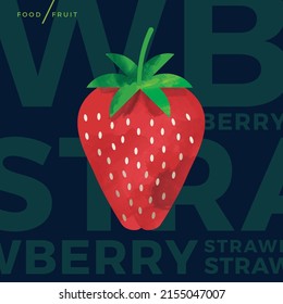 Creative abstract vector art illustration of a strawberry fruit icon