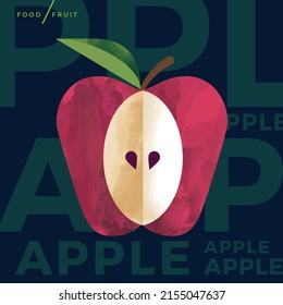 Creative abstract vector art illustration of an apple fruit icon