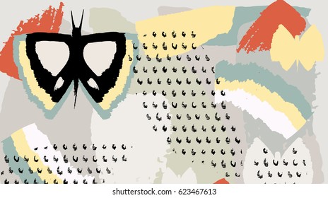 Creative abstract vector art poster. Hand drawn textures. Covers, flyers, banners, presentations, books, notebooks.
