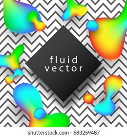 Creative Abstract Vector Background With Fluid Colorful Shapes. Hipster Trendy Design. Poster, Banner, Greeting Card Template. 