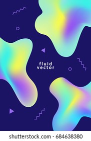 Creative Abstract Vector Background With Fluid Colorful Shapes.  Poster, Banner, Greeting Card Template.