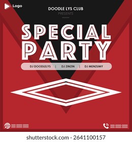Creative abstract vector banner with glowing elements — perfect for DJ nights, club events, festival flyers, concert invitations, and digital dance party promotions.
