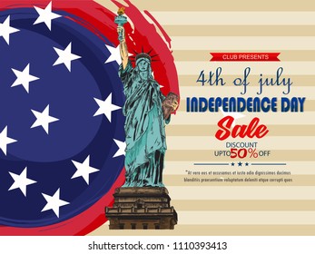 creative  abstract vector for Happy 4th of July Independence Day
 of USA with nice and creative effect illustration in a creative background