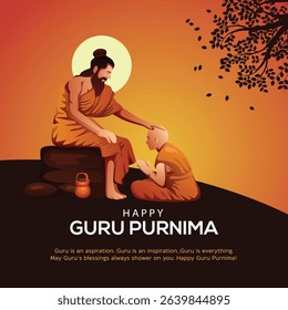 Creative abstract vector Illustration for the Day Of Honoring Celebration Guru Purnima.	