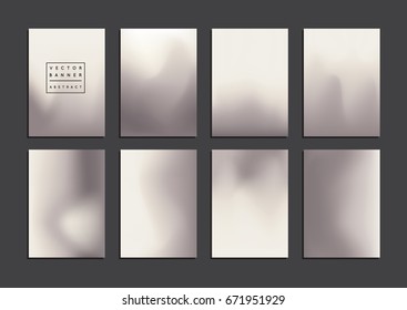 Creative abstract vector layout background set. Collection of cards or banners with different ombre backgrounds in pastel brown tone for your invitation, flyer, brochure, poster, web, advertising