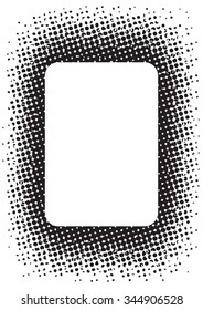 Creative abstract vector texture, black halftone frame isolated on  white background, A4 format