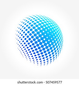 Creative abstract, vibrant and colorful icon Sphere Globe