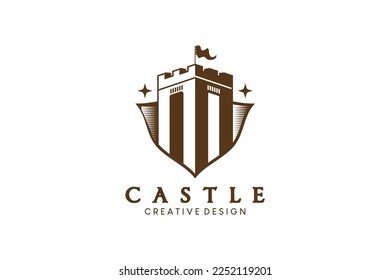 Creative abstract vintage castle logo design