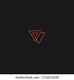 Creative abstract VV or V letter based logo design