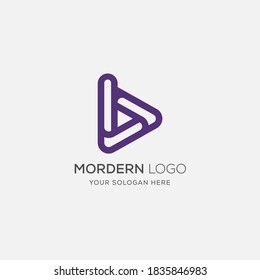 Creative abstract VV or V letter based logo design