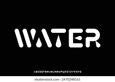 Creative abstrakte Wasser Alphabet Display Schriftart Vektorillustration