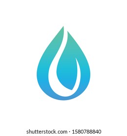 Creative abstract water droplet and leaf logo icon design vector