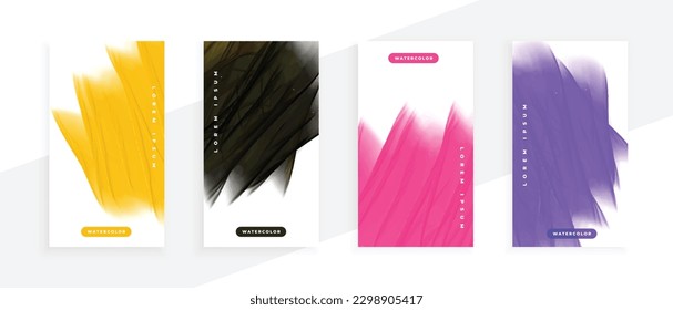 creative and abstract watercolor splash banner in collection vector