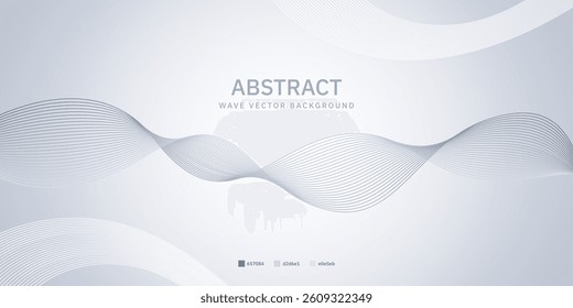 Creative abstract wave background with smooth flowing lines and soft gradients. Clean, modern, and editable design ideal for tech, corporate, and presentation use. High-resolution vector template.