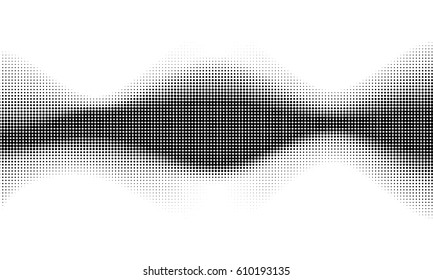 Creative abstract wave design in halftone style.