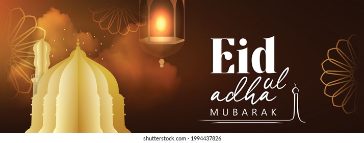 Creative abstract website header or banner design vector illustration for muslim festival eid ul adha. Happy Bakrid.