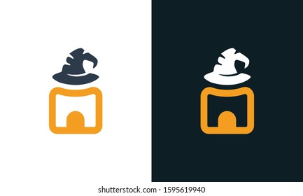 Creative abstract Wizard House logo.