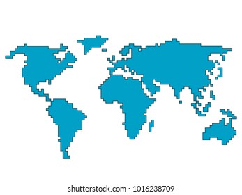 Creative abstract world map. Vector illustration isolated on the white background. 