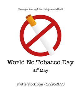 Creative Abstract for World No Tobacco Day, 31st of May, Banner or Poster for Awareness of World No Tobacco Day, World No Tobacco Day.