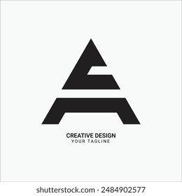 Creative AC or CA initial triangle shape pattern flat modern brand unique logo design