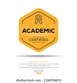 Creative (Academic) Certified badge, vector illustration.