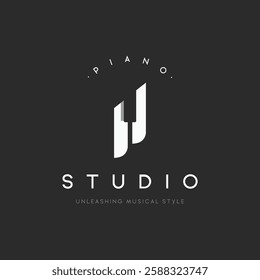 Creative academy music piano logo design. Logo for orchestra, community, studio.