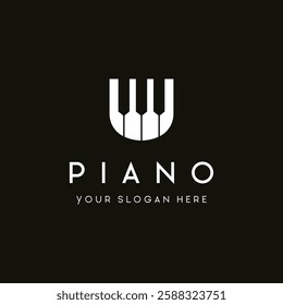 Creative academy music piano logo design. Logo for orchestra, community, studio.