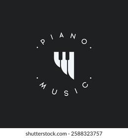 Creative academy music piano logo design. Logo for orchestra, community, studio.