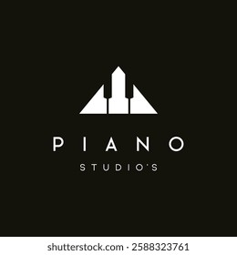 Creative academy music piano logo design. Logo for orchestra, community, studio.