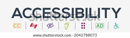 Creative (Accessibility) Design, Mental, physical, sensory, intellectual disability icons, Vector illustration.