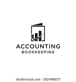 creative accounting logo with bookkeeping concept vector