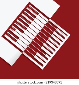 Creative accounting with wooden abacus. Vector illustration.