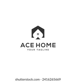 Plantilla de ilustración del vector de diseño del logotipo inmobiliario del hogar con espaque creativo