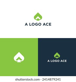 Creative ace of spades logo with A letter design template