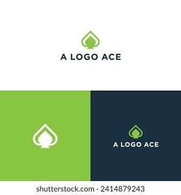 Creative ace of spades logo with A letter design template