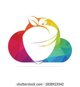 Creative Acorn cloud shape logo Design Template. Autumn love vector logo design.