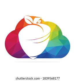 Creative Acorn cloud shape logo Design Template. Autumn love vector logo design.