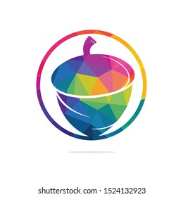 Creative Acorn Concept Logo Design Template. Acorn logo illustration vector template.