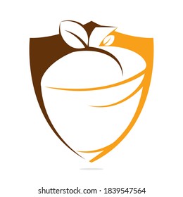 Creative Acorn Concept Logo Design Template. Shield Acorn logo illustration vector template.
