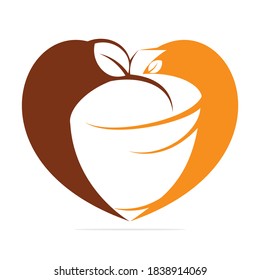 Creative Acorn Design Logo Design Template. Herbst liebt Vektorlogo-Design.