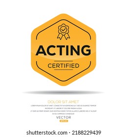 Insignia certificada creativa (interina), ilustración vectorial.