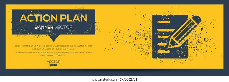 Creative (Action plan) Banner Word with Icon ,Vector illustration.	