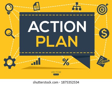 Creative (Action plan) Banner Word with Icon ,Vector illustration.
