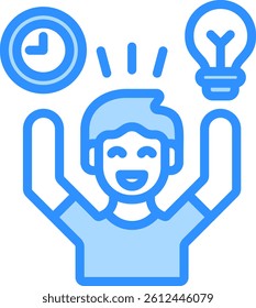 Creative Activities Icon Blue Color Vector Illustration