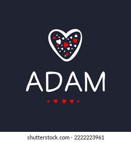 Creative (Adam) name, Vector illustration.