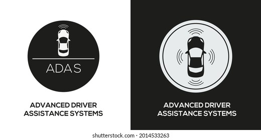 Creative (ADAS _ Advanced Driver Assistance Systems) Icon ,Vector Sign.