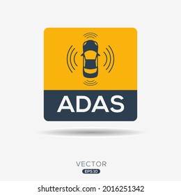 Creative (ADAS _ Advanced Driver Assistance Systems) Icon ,Vector Sign.